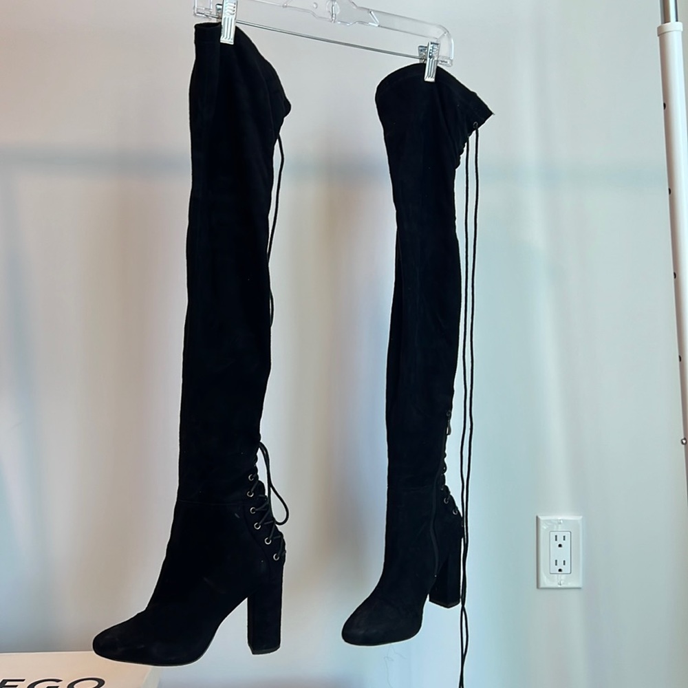 Lace up over the knee boots